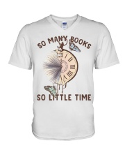 Many Books Little Time V-Neck T-Shirt thumbnail