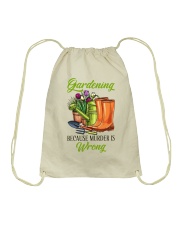 Gardening Because Murder Is Wrong Drawstring Bag tile