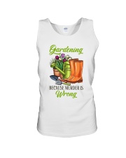 Gardening Because Murder Is Wrong Unisex Tank tile
