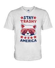 Stay Trashy America V-Neck T-Shirt tile