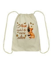 Music Makes Life More Alive Drawstring Bag thumbnail