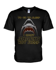I Count Shark Not Sheep V-Neck T-Shirt thumbnail