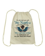 He Will Cover You Drawstring Bag thumbnail