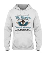 He Will Cover You Hooded Sweatshirt front