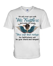 He Will Cover You V-Neck T-Shirt thumbnail