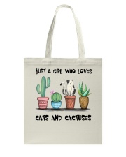 A Girl Loves Cats And Cactuses Tote Bag tile