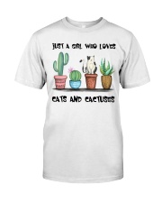 A Girl Loves Cats And Cactuses Classic T-Shirt front