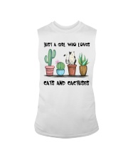 A Girl Loves Cats And Cactuses Sleeveless Tee tile