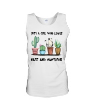 A Girl Loves Cats And Cactuses Unisex Tank tile