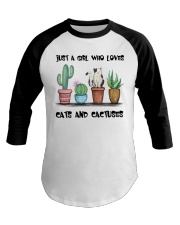 A Girl Loves Cats And Cactuses Baseball Tee tile