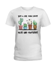 A Girl Loves Cats And Cactuses Ladies T-Shirt tile