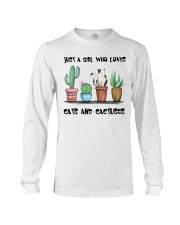 A Girl Loves Cats And Cactuses Long Sleeve Tee tile
