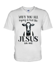 farmer3-2611-haha V-Neck T-Shirt tile