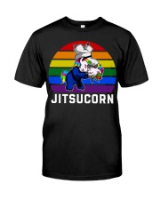 lgbt unicorn jiu jitsu jitsucorn Premium Fit Mens Tee tile