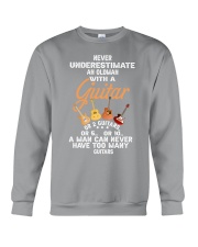 Never Underestimate An Old Man guitar Crewneck Sweatshirt tile