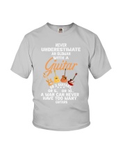 Never Underestimate An Old Man guitar Youth T-Shirt tile