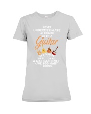 Never Underestimate An Old Man guitar Premium Fit Ladies Tee tile