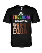 lgbt black pride V-Neck T-Shirt tile