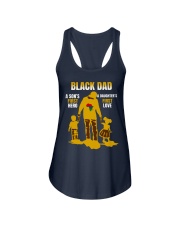 Black Dad hero love Ladies Flowy Tank tile