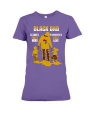 Black Dad hero love Premium Fit Ladies Tee tile