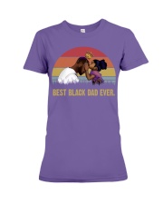 black dad ever sunset vintage Premium Fit Ladies Tee tile