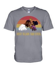 black dad ever sunset vintage V-Neck T-Shirt tile