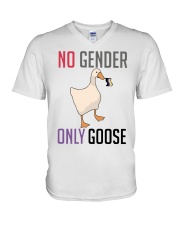 lgbt no gender goose V-Neck T-Shirt tile