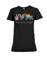 peace love lgbt diamond Premium Fit Ladies Tee tile