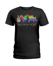 peace love lgbt diamond Ladies T-Shirt tile