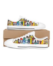 shoe plate lunch lady Women's Low Top White Shoes inside-left-outside-left
