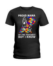autism proud mom of touchest boy Ladies T-Shirt tile