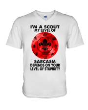 scout level of sarcasm V-Neck T-Shirt tile