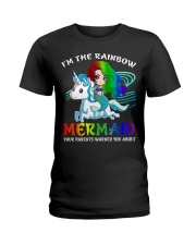 mermaid lgbt your parents Ladies T-Shirt tile