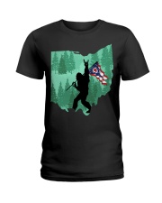 Bigfoot Rock And Roll Ohio Flag Ladies T-Shirt tile