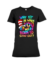 autism born to stand out Premium Fit Ladies Tee tile