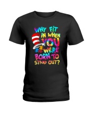 autism born to stand out Ladies T-Shirt tile