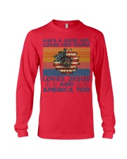 a good girl loves her-mama-american-flag-veteran Long Sleeve Tee tile