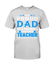teacher proud dad gift Premium Fit Mens Tee tile