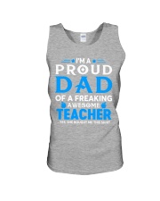 teacher proud dad gift Unisex Tank tile