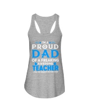 teacher proud dad gift Ladies Flowy Tank tile