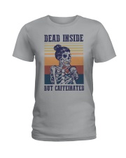 coffee dead inside but coffeinated Ladies T-Shirt tile