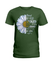 blessed by god spoiled by my husband daisy Ladies T-Shirt tile
