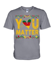 black You matter V-Neck T-Shirt tile