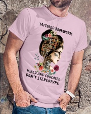 girl books tattooed don't steleotype Classic T-Shirt lifestyle-mens-crewneck-front-4