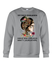 girl books tattooed don't steleotype Crewneck Sweatshirt tile