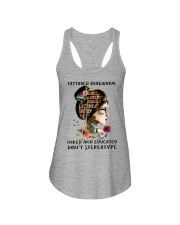 girl books tattooed don't steleotype Ladies Flowy Tank tile
