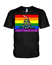 Gadsden flag LGBT Don't tread on me V-Neck T-Shirt tile