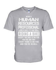 human resources professional is easy V-Neck T-Shirt tile