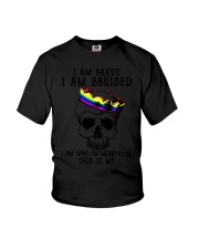 lgbt I am brave skull Youth T-Shirt tile