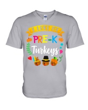 Love My Pre-K Turkeys lqt-pml V-Neck T-Shirt tile